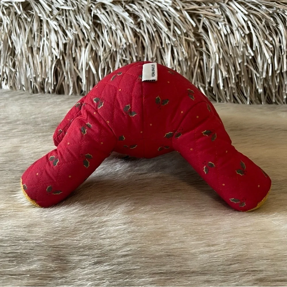 Vintage VERA BRADLEY Noah Holiday 1998 Plush Bear 10” Red Green Holly Christmas